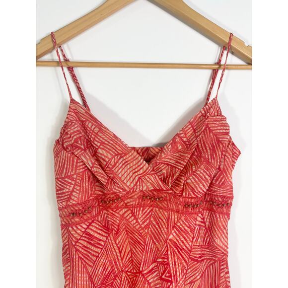 Speechless y2k Babydoll Fairy Dress Size 5 Geometric Coral Bead Lace Asymmetric - Picture 10 of 14